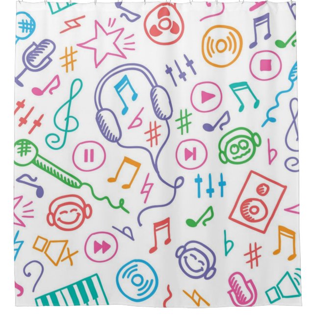 Rideaux De Douche Motif musical (Devant)