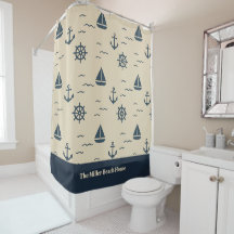 Motif nautique avec Ancre Voilier Compass