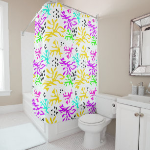 Rideaux De Douche motif néon multicolore Abstrait