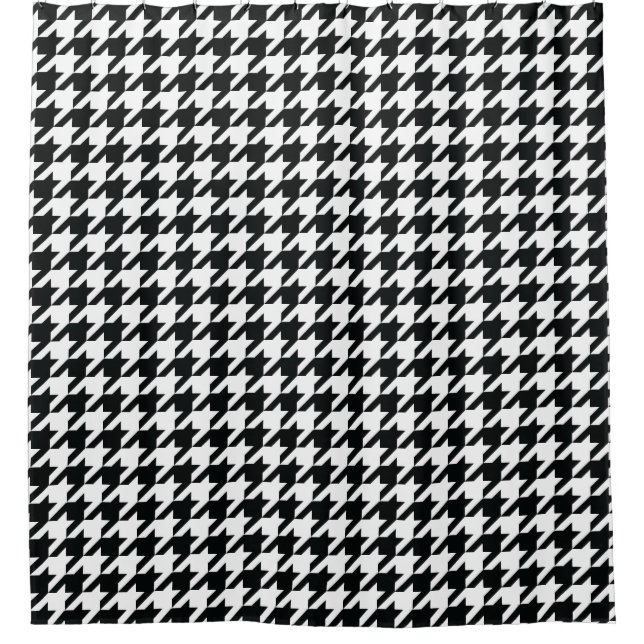 Rideaux De Douche Motif noir blanc de Houndstooth (Devant)