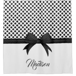Rideaux De Douche Motif noir d'arc et de points