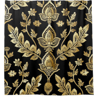 Rideaux De Douche Motif noir et or