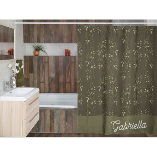 Rideaux De Douche Motif Olive Vert Sauge Campagne Française Nom