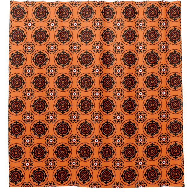 Rideaux De Douche Motif orange de Suzani (Devant)