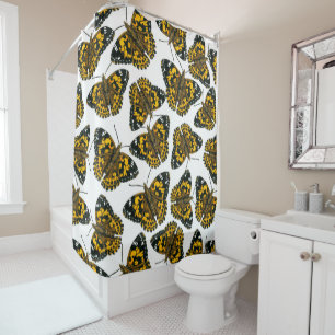 Rideaux De Douche Motif papillon de femme peinte