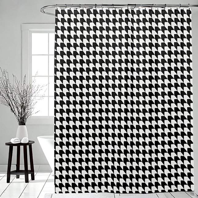 Rideaux De Douche Motif pied-de-poule noir classique (Créateur téléchargé)