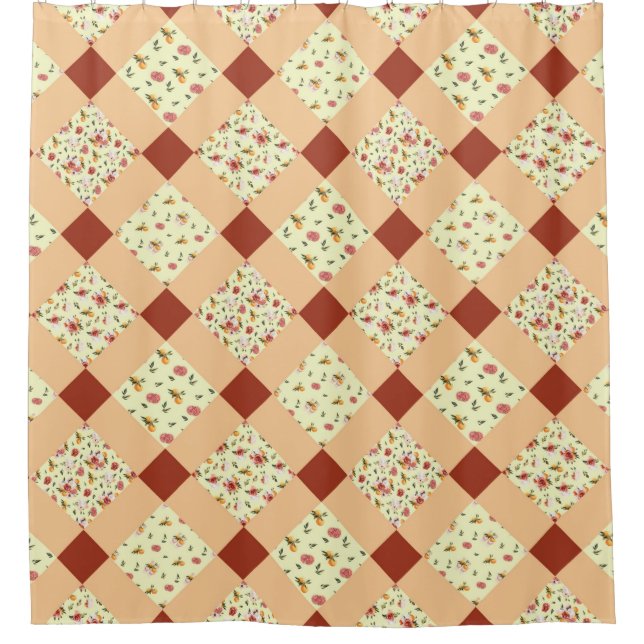 RIDEAUX DE DOUCHE MOTIF QUILT (Devant)