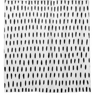 Rideaux De Douche Motif rayé noir et blanc : dessiné à la main