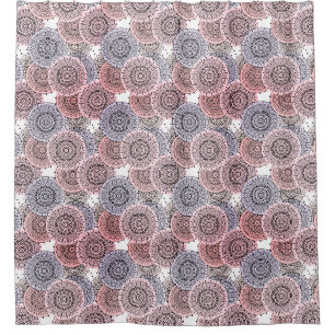 Rideaux De Douche Motif rétro, rétro, beige, gris élégant