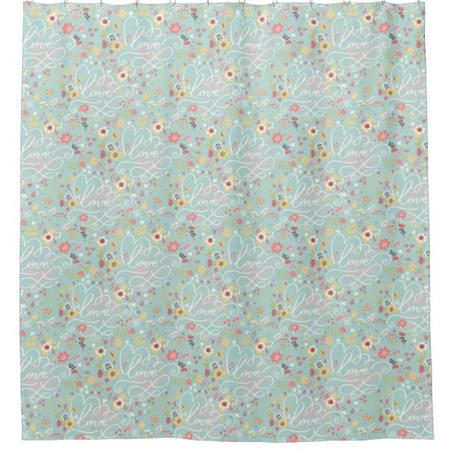 Rideaux De Douche Motif romantique lumineux moderne (Devant)