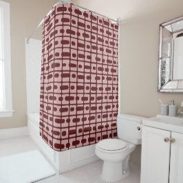Rideaux De Douche Motif rose bordeaux Abstrait simple