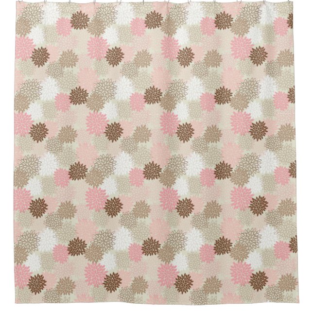 Rideaux De Douche Motif rose et Brown de maman (Devant)