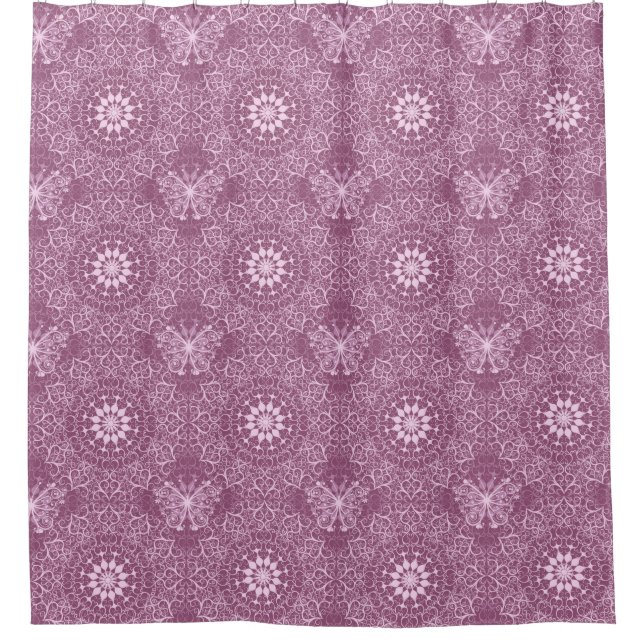 Rideaux De Douche Motif rose vintage (Devant)