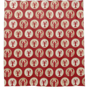 Rideaux De Douche Motif rouge de homard - fruits de mer nautiques