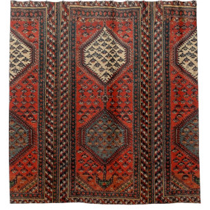 Rideaux De Douche Motif rouge oriental de coureur