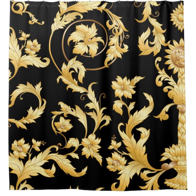 Rideaux De Douche Motif sans couture, arrière - plan En baroque, roc (Devant)