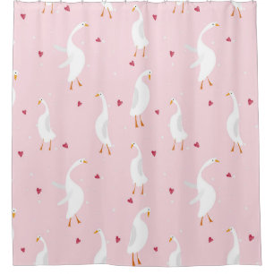 Rideaux De Douche Motif sans couture avec canard mignon avec coeur s
