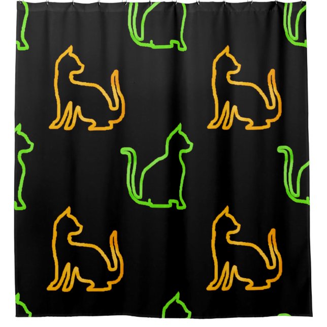 Rideaux De Douche Motif sans couture avec catabstraction, animal, ar (Devant)