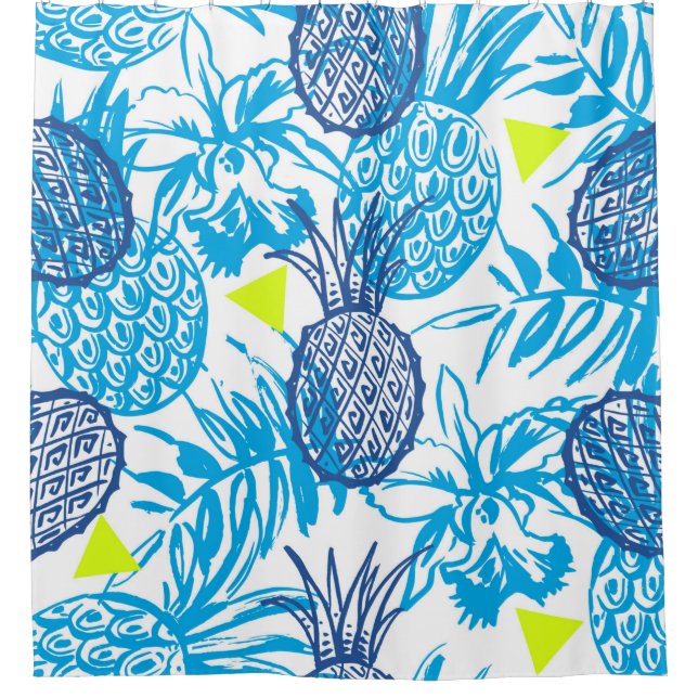 Rideaux De Douche Motif sans couture avec motif tropical (Devant)