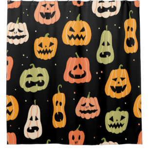 Rideaux De Douche Motif sans couture citrouille Halloween. Retrait 