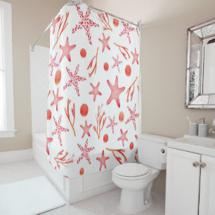 Rideaux De Douche Motif sans couture de créature de corail de la Me