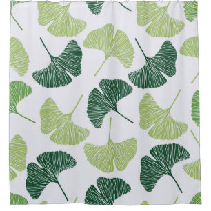 Rideaux De Douche Motif sans couture Green ginkgo biloba 
