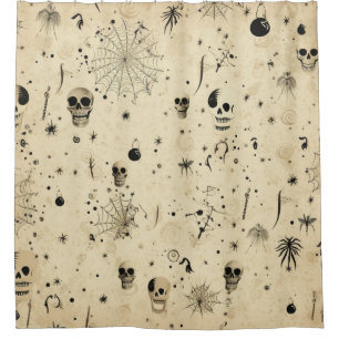 Rideaux De Douche Motif sans couture Halloween épouvantable vintage