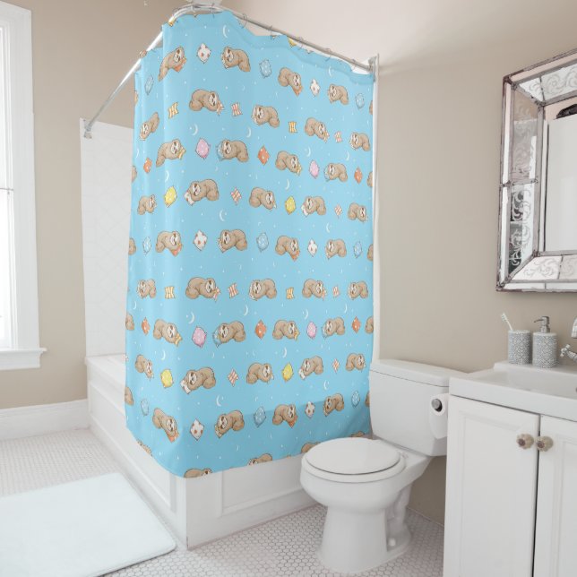 Rideaux De Douche Motif somnolent de paresse de temps (En situation)