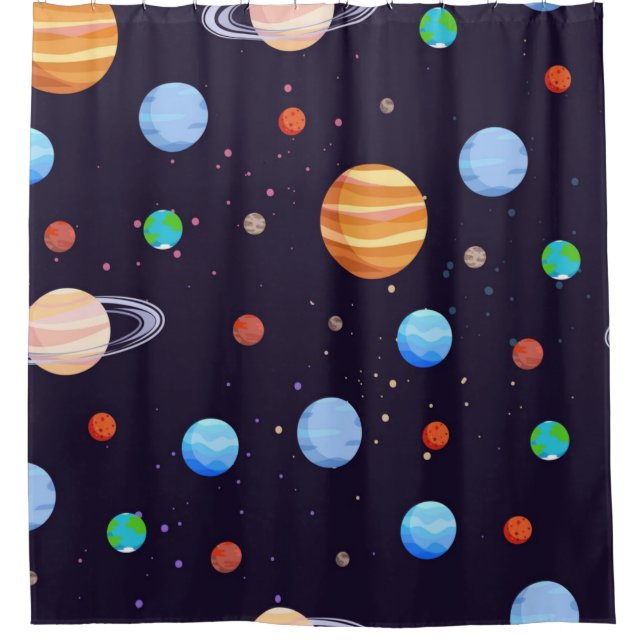 Rideaux De Douche Motif spatial (Devant)