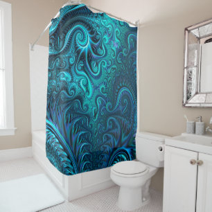 Rideaux De Douche Motif spiral bleu et Turquoise Octopus Tentacles