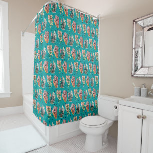 Rideaux De Douche Motif succulent de cactus graphique abstrait