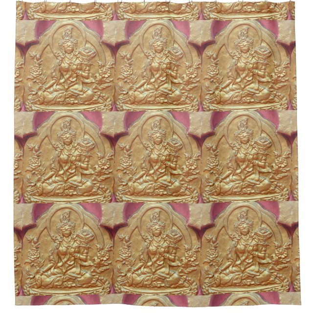 Rideaux De Douche motif tara bouddha or (Devant)