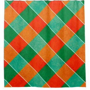 Rideaux De Douche Motif tartan rouge et vert