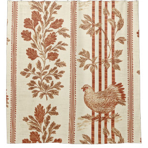 Rideaux De Douche Motif Toile de Poule de Grange en Terracotta Class