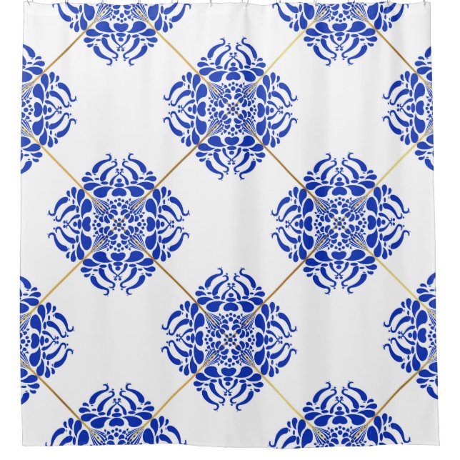 Rideaux De Douche Motif traditionnel espagnol sans couture. Cérami e (Devant)