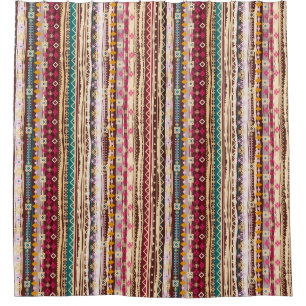 Rideaux De Douche Motif tribal Boho ethnique coloré