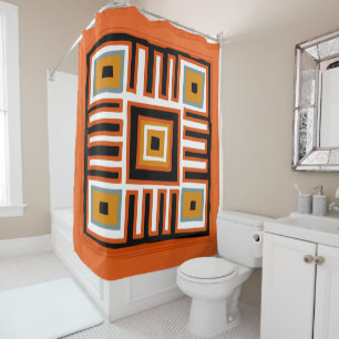 Rideaux De Douche motif tribal géométrique africain