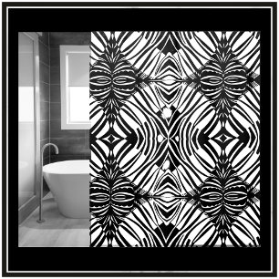 Rideaux De Douche Motif tribal noir et blanc Artsy