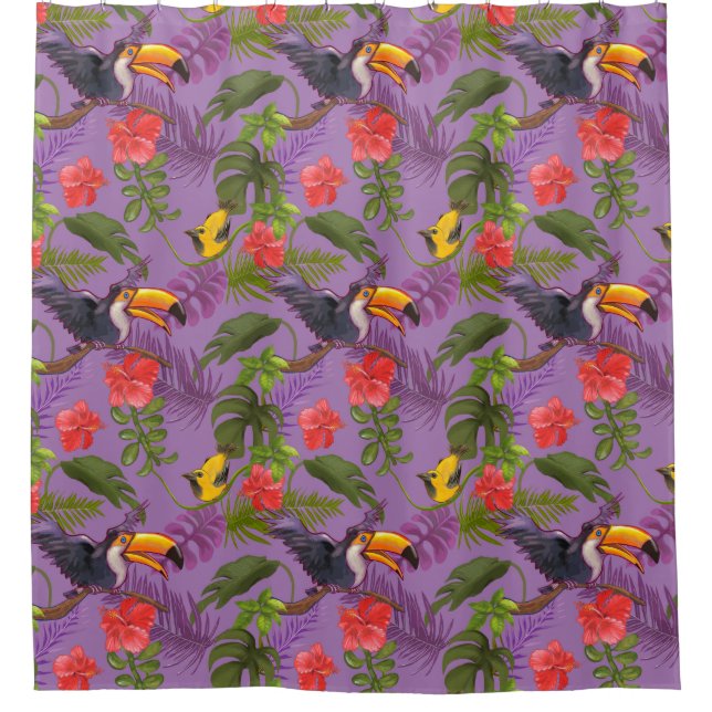 Rideaux De Douche Motif tropical (Devant)
