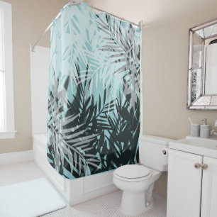 Rideaux De Douche Motif tropical bleu clair