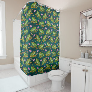 Rideaux De Douche Motif tropical d'étang à poissons de libellule de