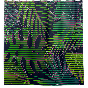 Rideaux De Douche Motif tropicale sans couture avec plantes tropicau