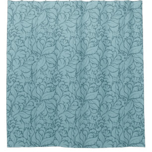 Rideaux De Douche Motif turquoise muet des feuilles Abstraits