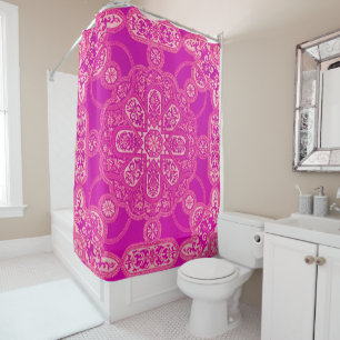 Rideaux De Douche Motif unique couleur rose violet rose brillant