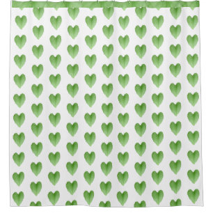 Rideaux De Douche Motif vert moderne pour feuilles de coeur