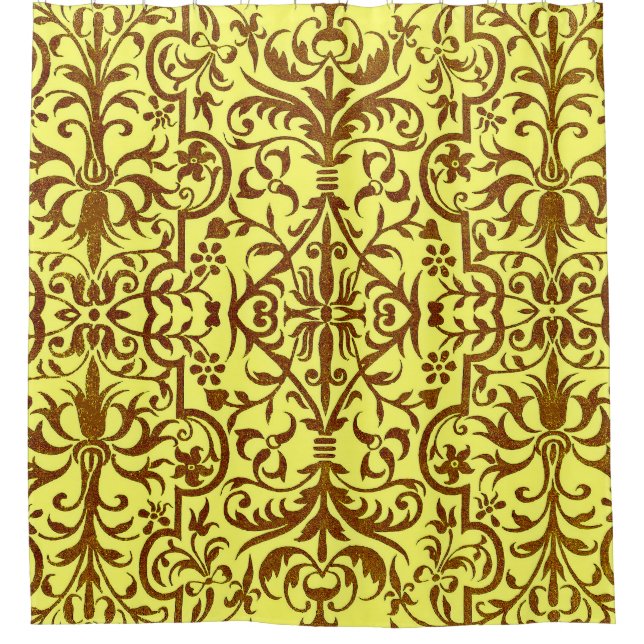 Rideaux De Douche Motif victorien jaune (Devant)