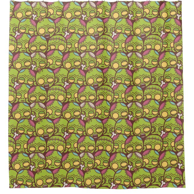 Rideaux De Douche Motif Zombie Head sans joint (Devant)