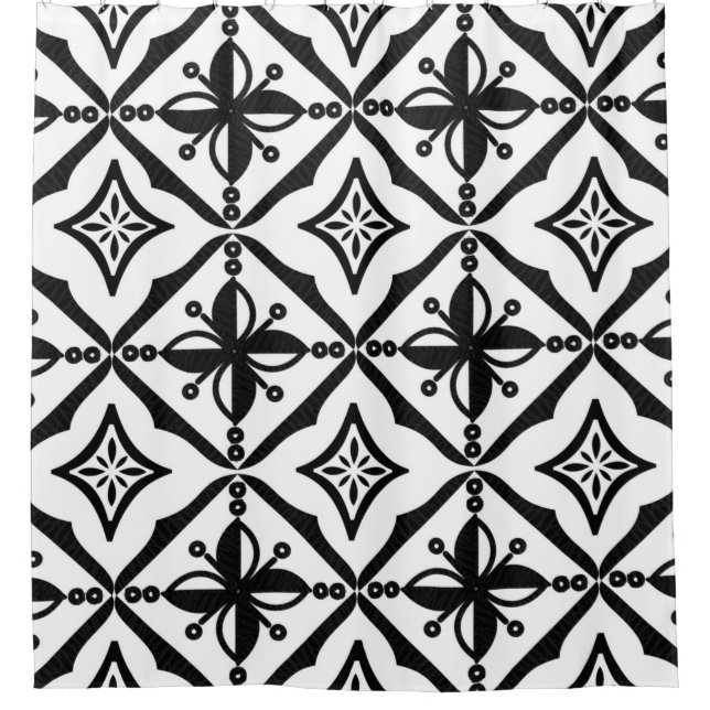 Rideaux De Douche Motifs batik indonésiens à pattes très distinctive (Devant)