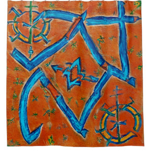 Rideaux De Douche Motifs berbères amazigh, signes et symboles abstra
