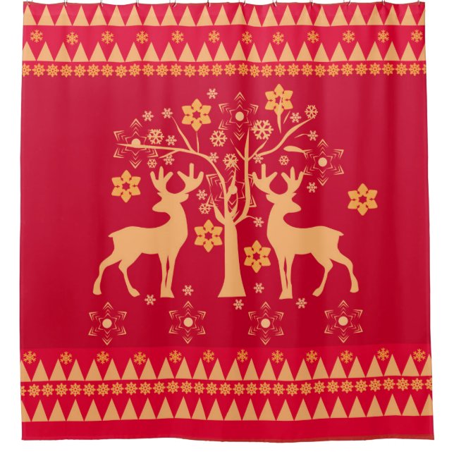 Rideaux De Douche Motifs de Noël (Devant)